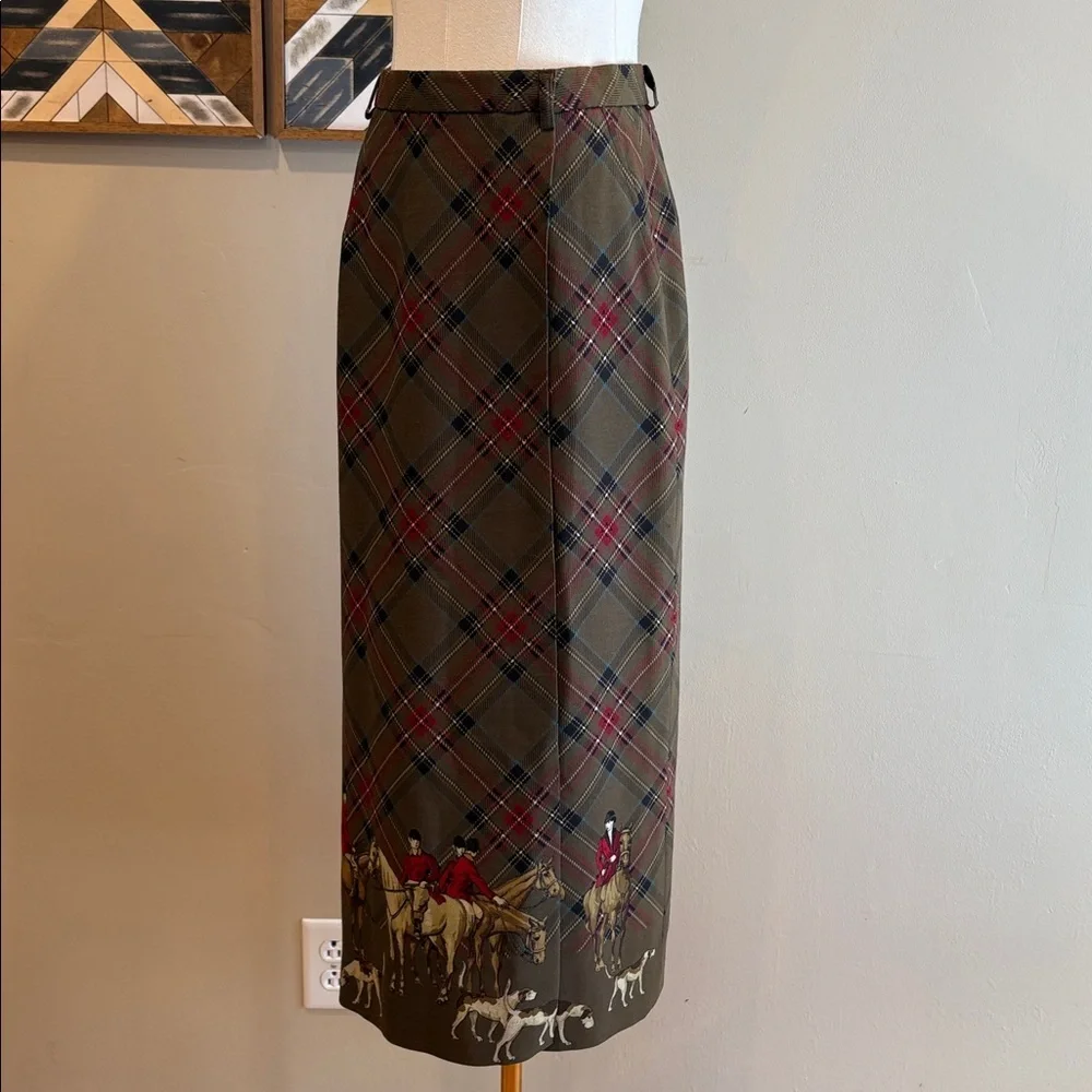 Vintage Ralph Lauren Wool Plaid Equestrian Wrap Skirt size 8 EUC - Picture 4 of 13